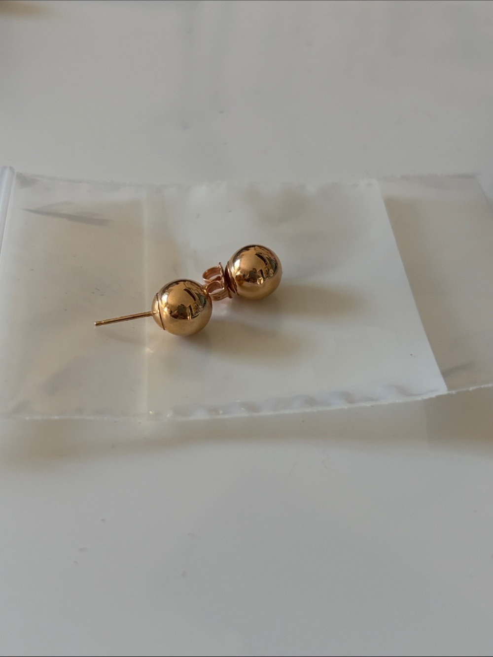 14 k rose Gold Ball Stud Earrings - Classic Women's Jewelry